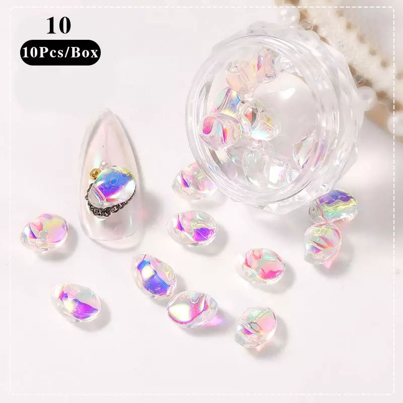 10pcs CRYSTAL CLEAR STONE DEKORASI NAILART / BATU PERMATA RHINESTONE HIASAN KUKU GAYA JEPANG BEST SELLEE