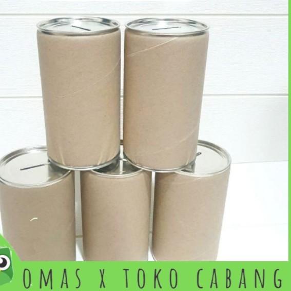 [12pcs] Celengan Kaleng Polos Tanpa Sticker Small uk. 14 x 8 cm