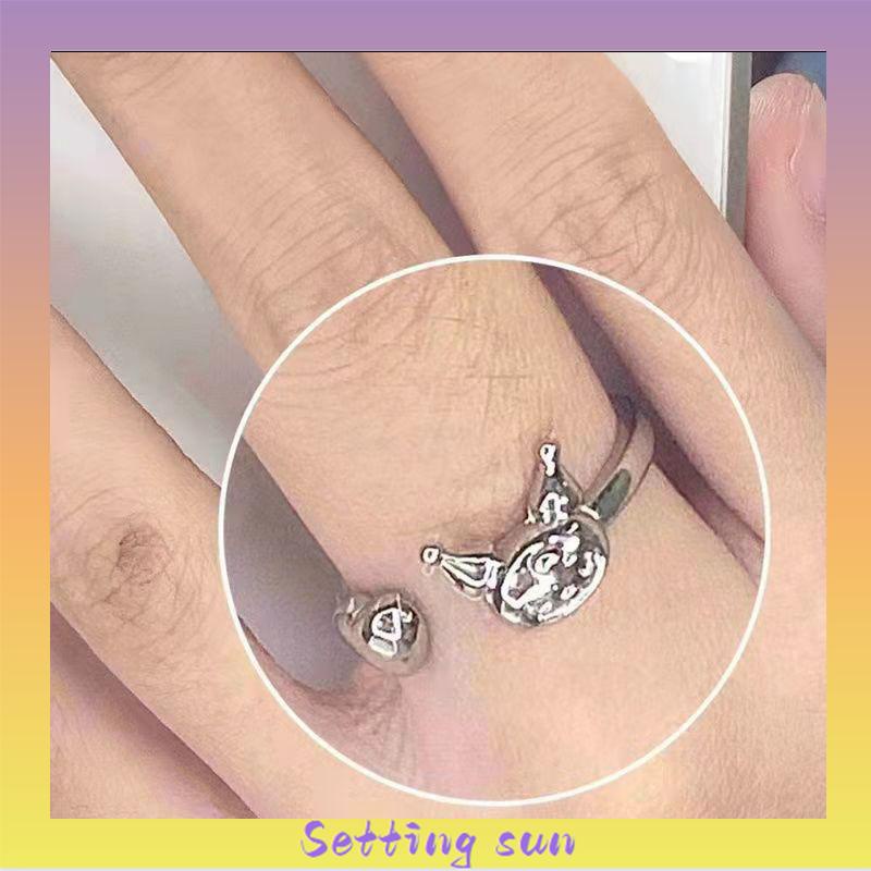 Cincin Kuromi Melody Adjustable Kartun Lucu Korea Cincin Untuk Wanita TN