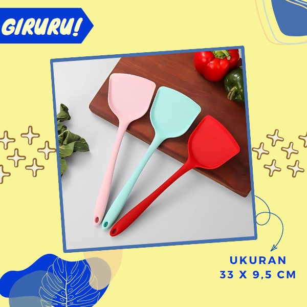 SUTIL SILIKON WHITE GRADATION TAHAN PANAS / SPATULA SILICONE TAHAN PANAS / Spatula teflon sodet silicone turner gagang silikon hitam Pembalik Makanan Panas Tidak Meleleh / Spatula Oseng Daging Sayur