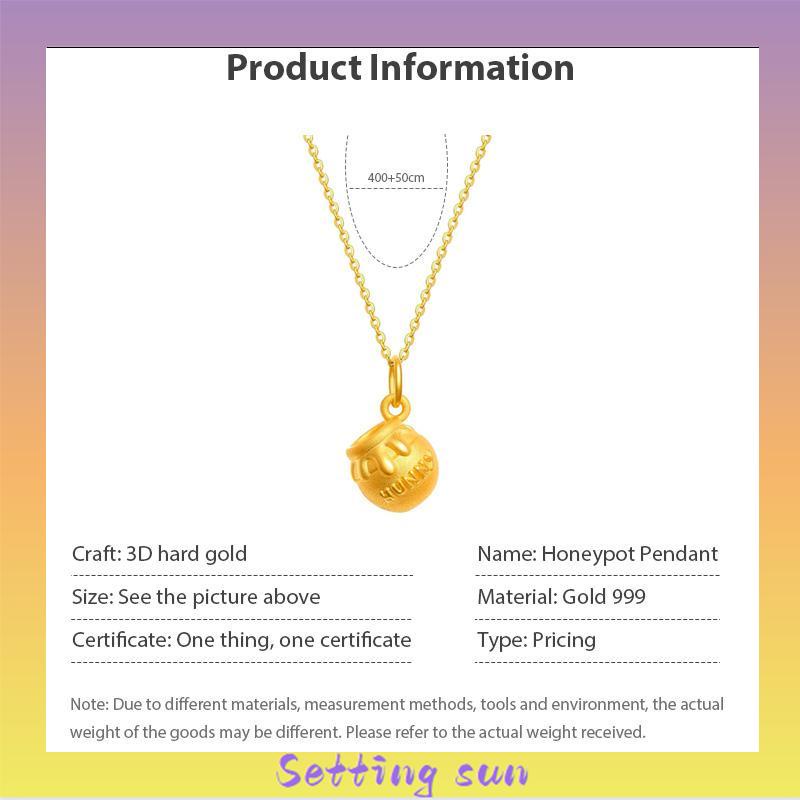 Kalung Winnie-the-Pooh Alloy Bahan Kartun Lucu Korea Gaya Aksesori Fashion TN