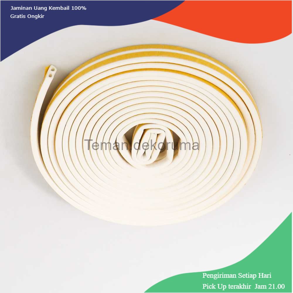 TD - PR GANCHUN Lis Strip Pintu Door Noise Insulation D Tape 9x6mm 10M - KK-062