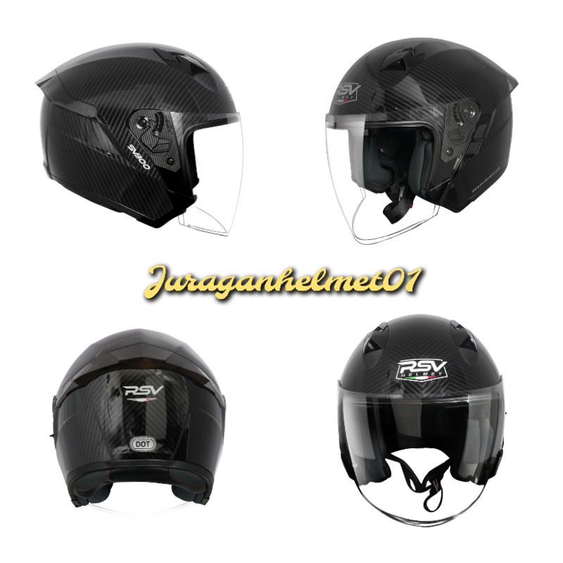 Helm half face rsv sv300 carbon graphic double visor