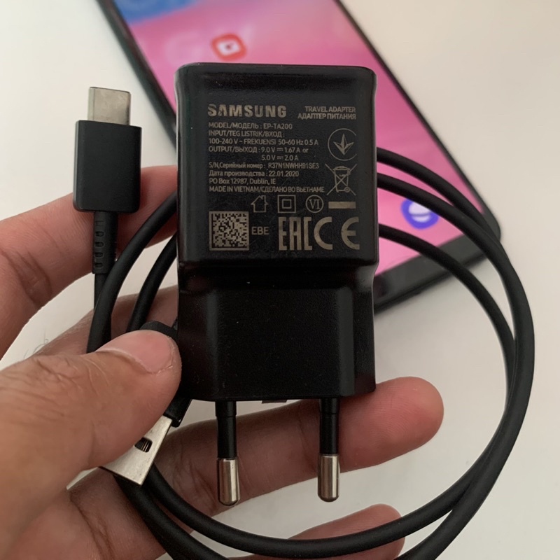 Charger Original Samsung A30s Hitam Diambil Langsung Dari HP nya 15 Watt Bergaransi