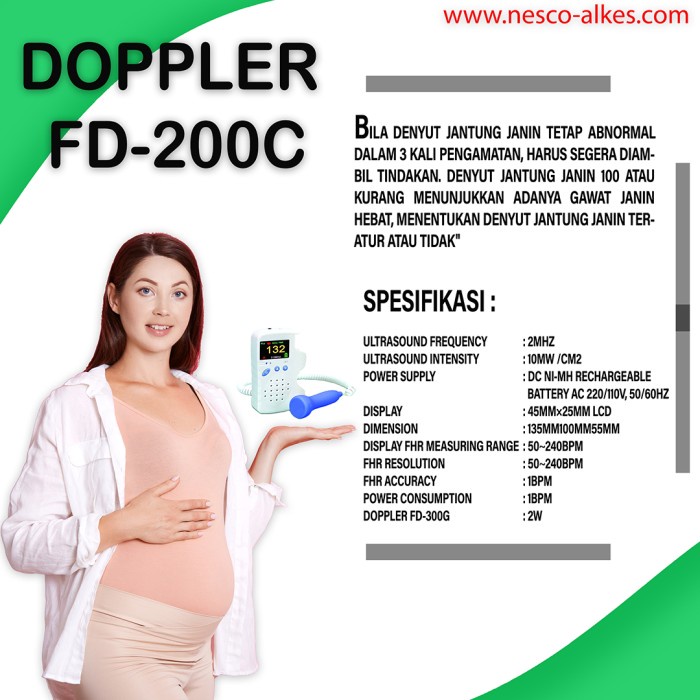 Nesco Fetal Doppler FD-200B, FD-200C, FD-300G alat Pemeriksaan untuk menilai keadaan jantung janin