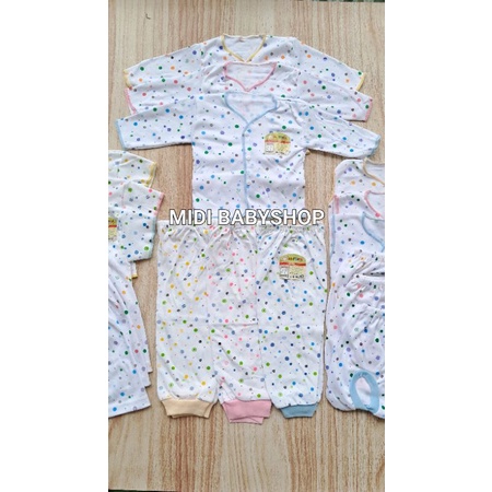 18 Pcs Paket Baju Bayi Baru lahir Polkadot Saffenda Baby SNI