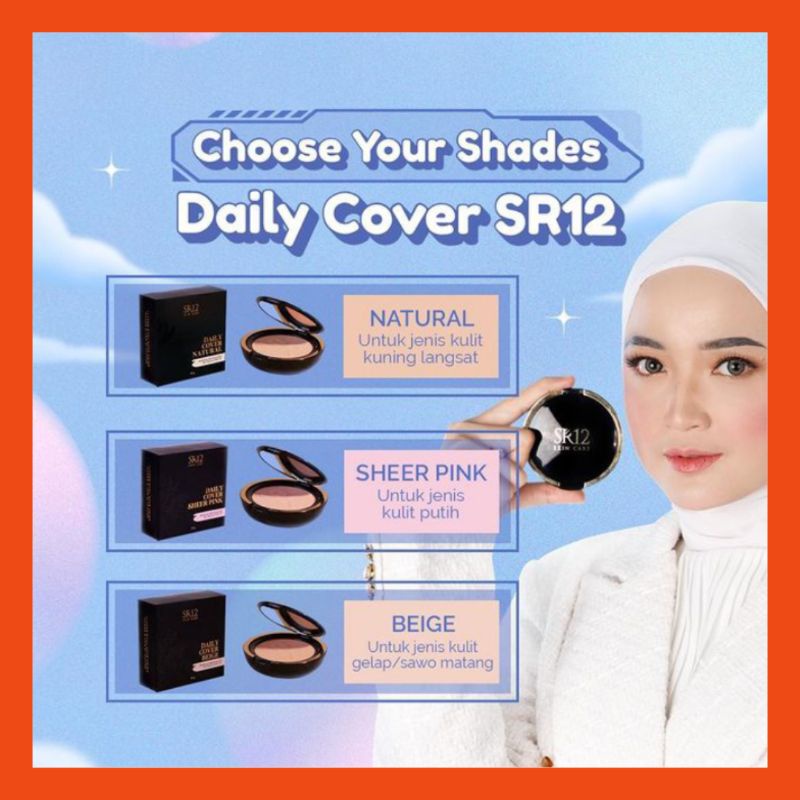Bedak Remaja SR12 Glowing Anti Luntur Original Air Ori Daily Cover Natural Longsor