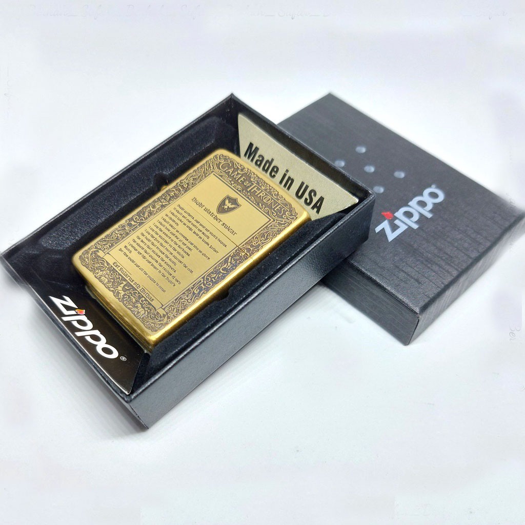 Korek Zippo Classic Gold Motif Maps Est Game Of Thornes Grade Ori