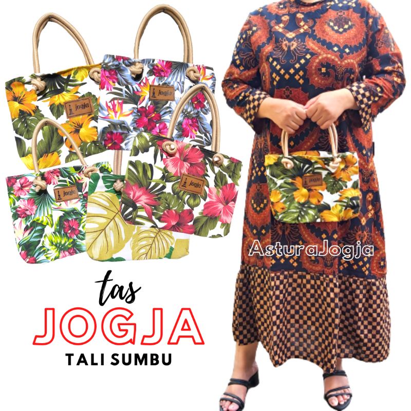 Tas Kanvas Jogja Kecil Tali Sumbu || Handbag Wanita Oleh Oleh Malioboro Yogyakarta