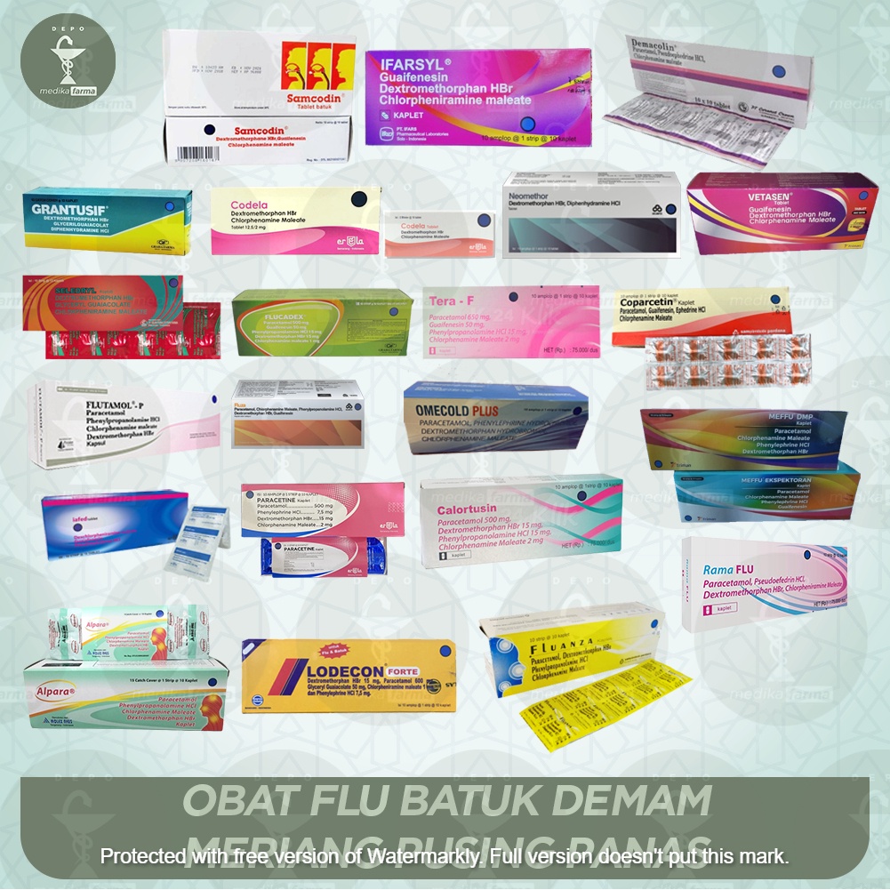 [ECER] [1 STRIP 10 TAB] SAMCODIN DEMACOLIN GRANTUSIF SELEDRYL IFARSYL COPARCETIN ALPARA TERA F LODECON FLUTAMOL FLUCADEX CALORTUSIN CODELA NEOMETHOR PARACETINE MEFFU RAMAFLU CALORTUSIN IAFED VETASEN BROCON MASFLU INTUNAL F