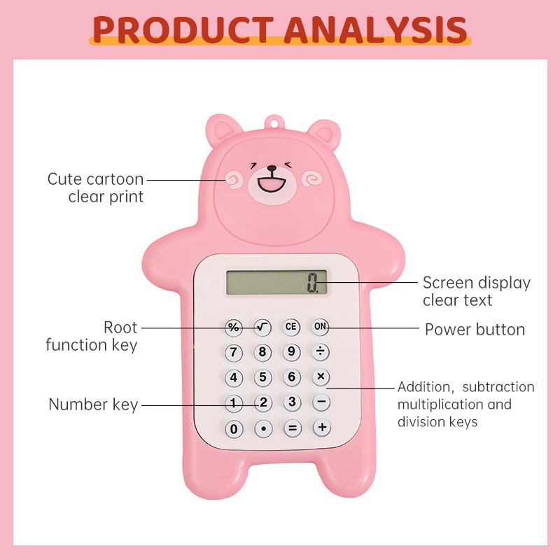 Kalkulator Saku Portable Dengan Gantungan Kunci Untuk Kantor Stationary-Won