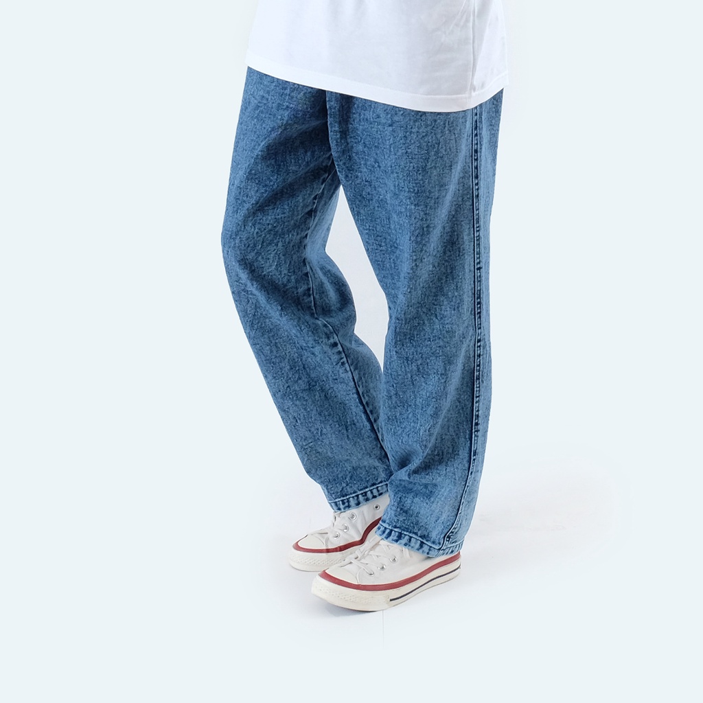 Fathco - Baggy relaxed pants denim washed / Celana Jeans Gombrong / Celana Jeans Karet