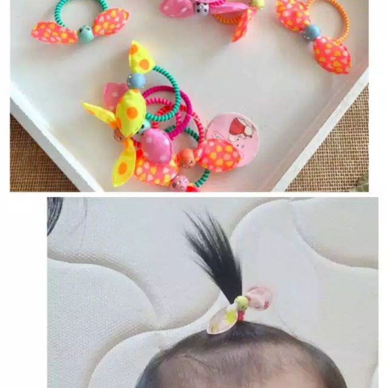 5pcs karet rambut anak pita ala korea  / karet rambut chiby ala korea