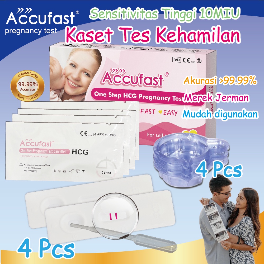 ACCUFAST Test Pack Kehamilan 4 Pcs Kit Kaset Kehamilan Dini