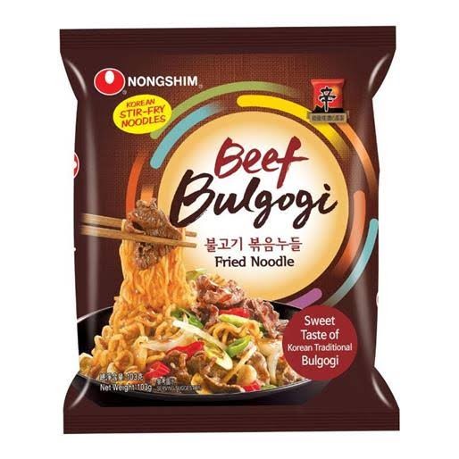 Nongshim Beef Bulgogi Fried Noodle 105 gram Korean Taste Mie Instant Korea