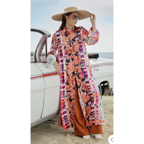 Tropicolors Georgette Maxi Dress - Orange Benang jarum benangjarum XS S M L XL XXL buttonscarves nad