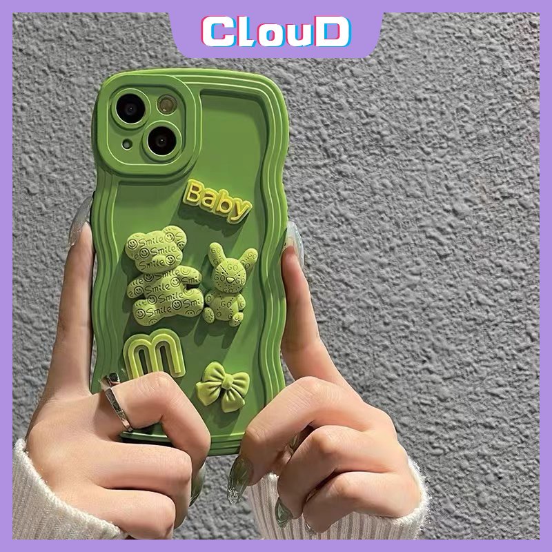 Soft Case Hp Gambar Kartun Beruang 3D Untuk iPhone 11 / 7Plus / XR / X / XS Max / 11 / 12 / 13 / 14pro Max / 8 / 14plus / SE 2020