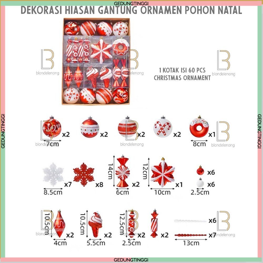 Hiasan Gantung Gantungan Dekorasi Dekor Aksesoris Asesoris Asesories Acessories Bola Slinger Boneka Lonceng Tanduk Rusa Raindeer Snowmen Snowman Topi Santa Claus Sinterklas Ornament Parcel Parsel Hampers Pohon Natal Merry Christmas Noelle Xmas Ornaments