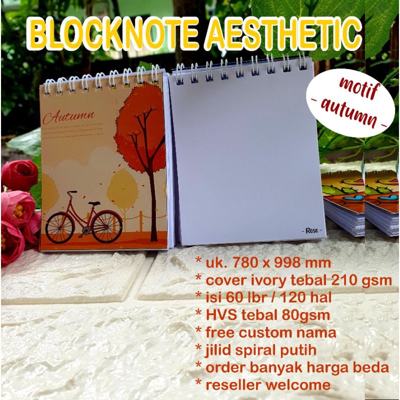 

notebook ring A7 blocknote aesthetic motif autumn