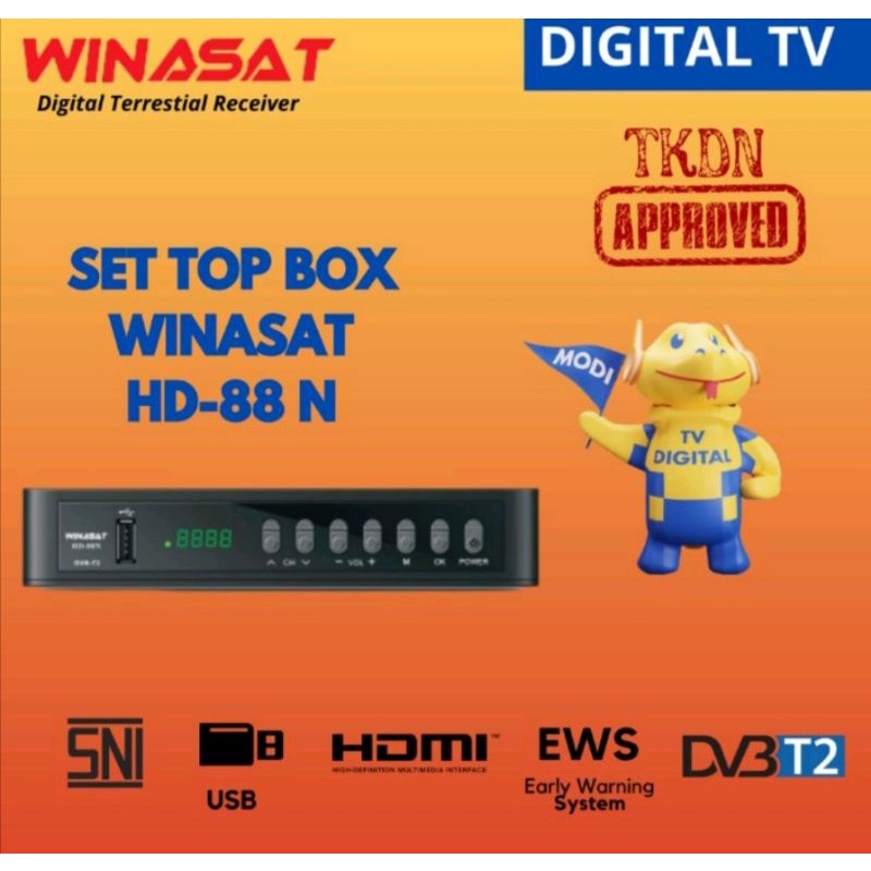 Set Top Box Penerima siaran digital STB Winasat HD-88N