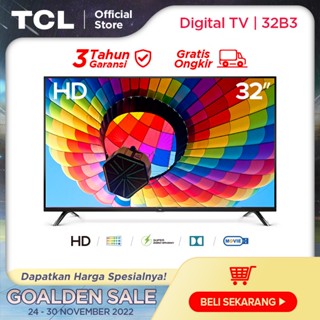 TCL 32 inch LED TV - Digital TV - DVB/T2- HD - Dynamic Picture Enhancement with Dolby Audio - HDMI/USB-Headphone (Model : 32B3)