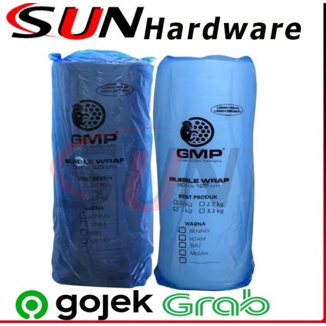 

Bubble Wrap GMP Roll 50 M x 125 CM 3 KG Buble Hitam Putih Transparan - Putih