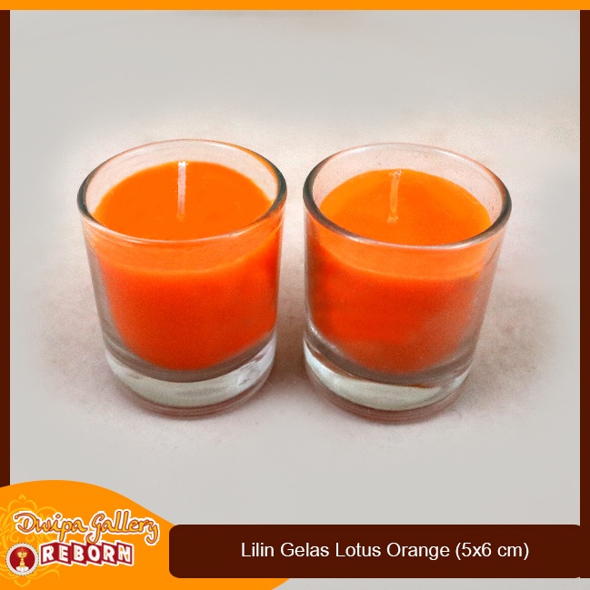 Lilin Gelas Orange Stearin Wax Dekorasi Cafe Resto Hotel Spa Serbaguna