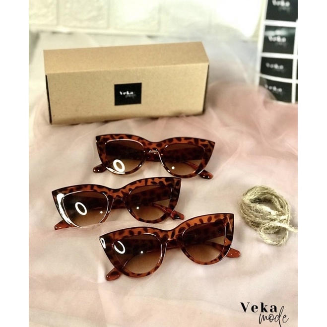 Kacamata Cat Eye Motif Leopard