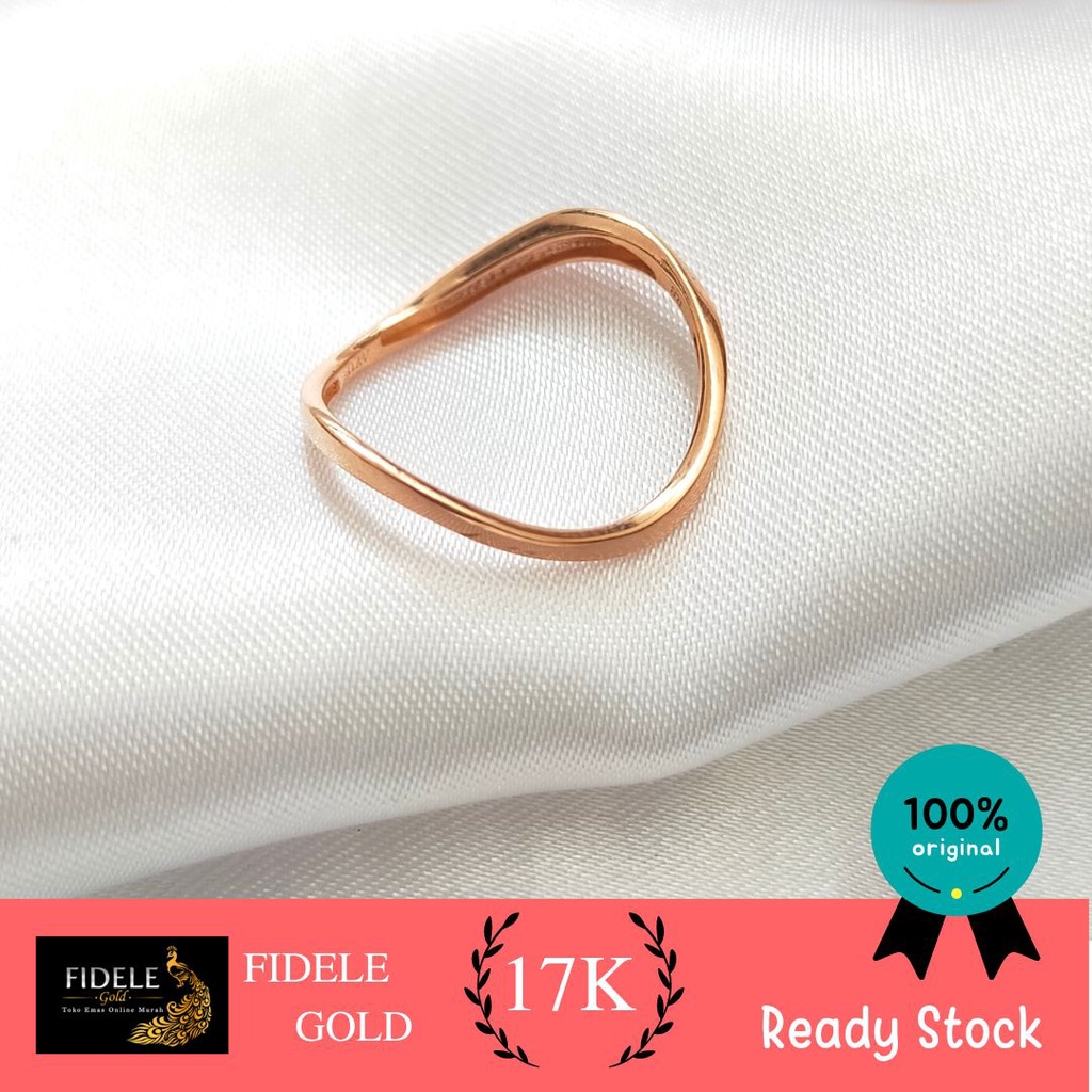Cincin Polos Stack Cincin Simple Emas Asli Kadar 750