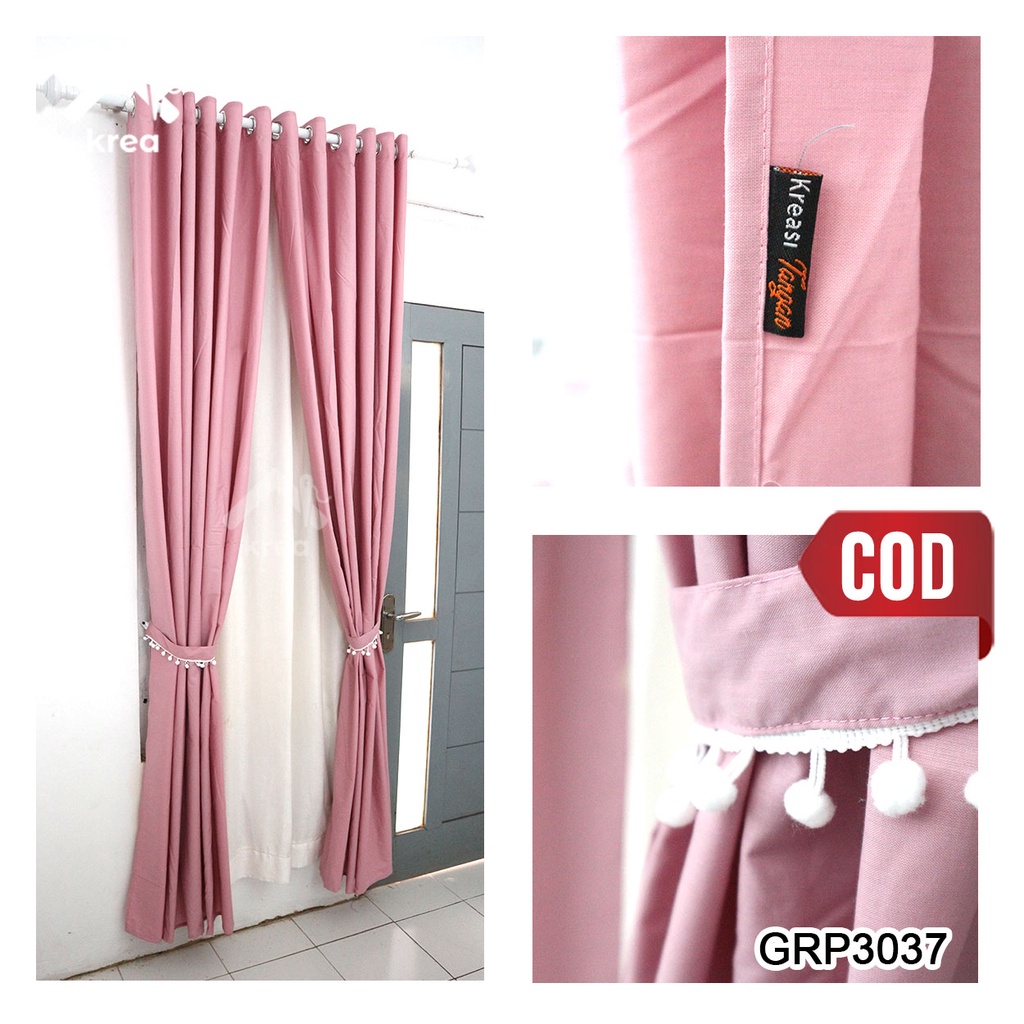 GORDEN JENDELA GORDYN PINTU TIRAI PENDEK PANJANG POLOS BAHAN KATUN CVC  - GRP3037