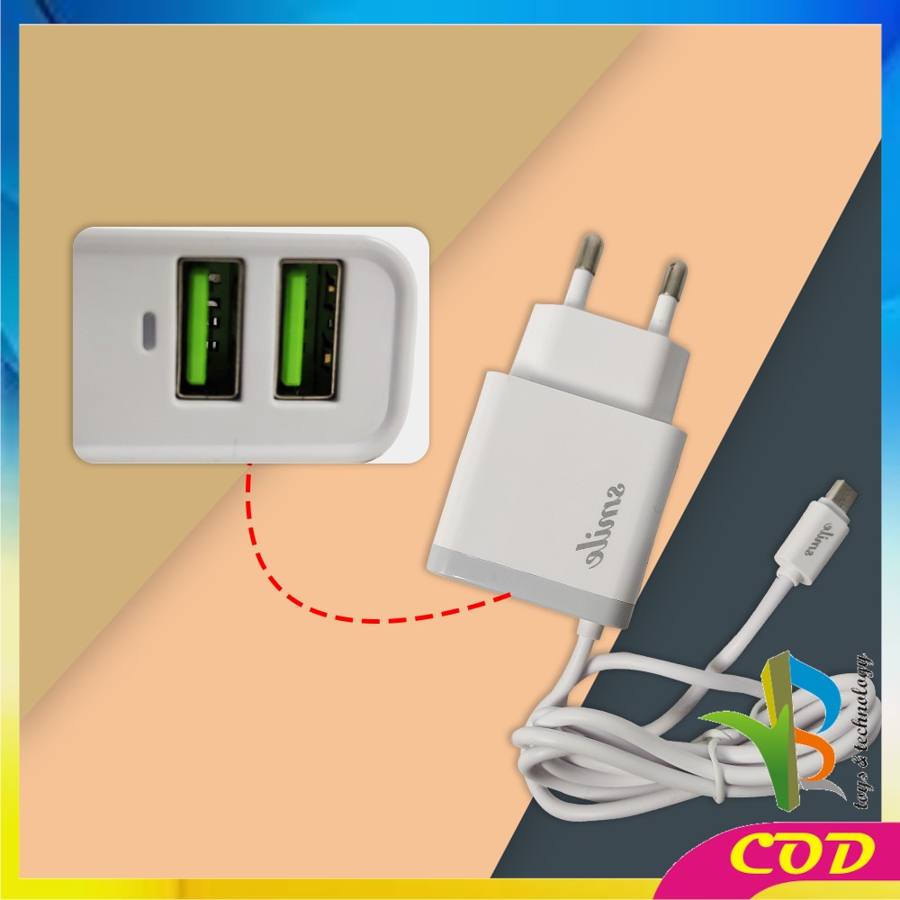 RB-C466 Charger Travel Adapter 2 Port USB Fast Charger Colokan USB Fast Charging / Dual USB Pengisi Daya Cepat