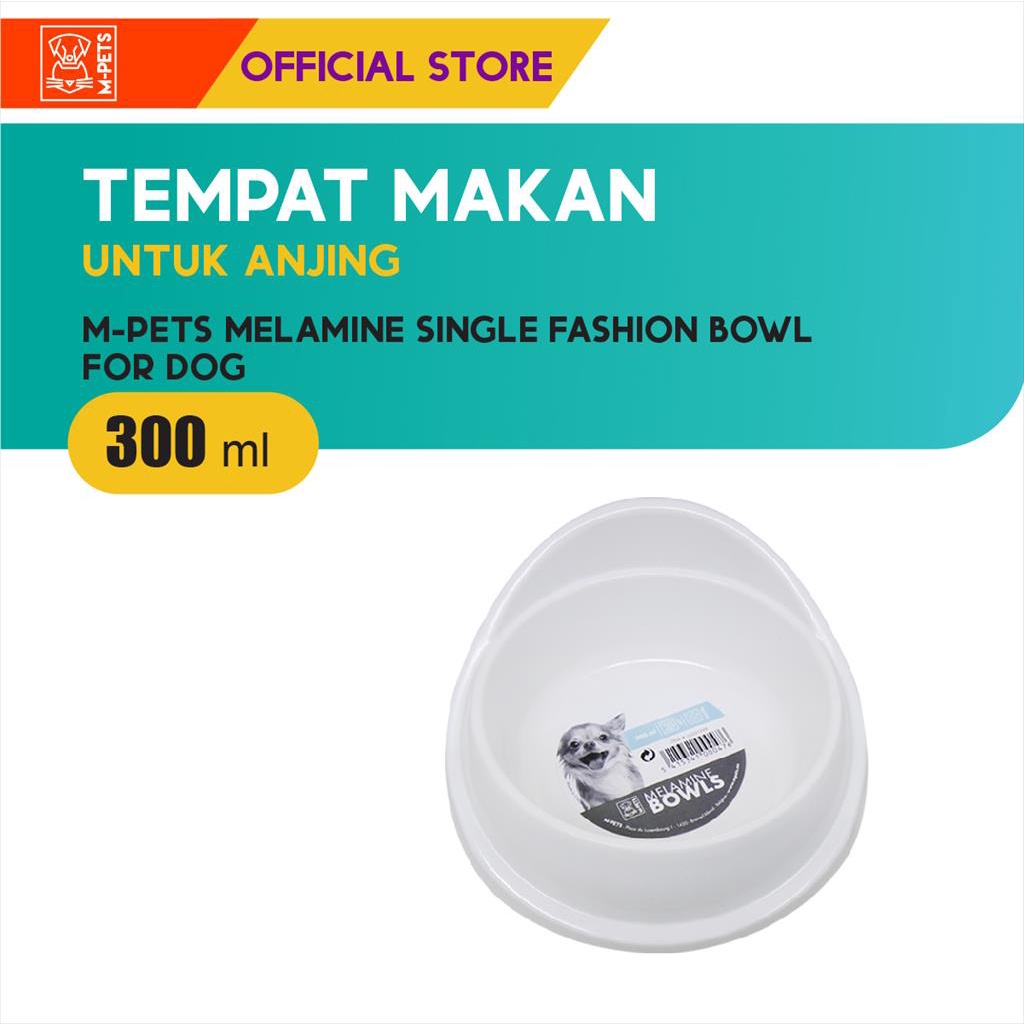 M-Pets Melamine Single Fashion Bowl 300 ml / Tempat Makan Hewan