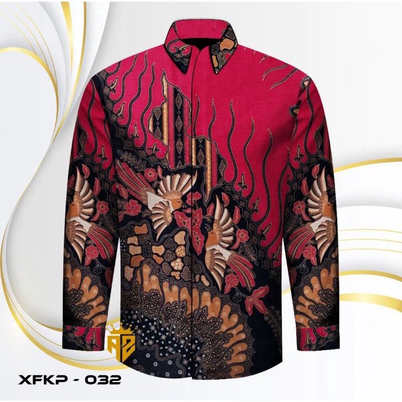 Kemeja Batik Pria Furing Lengan Panjang Motif Manuk Tarung Yousufe MT02