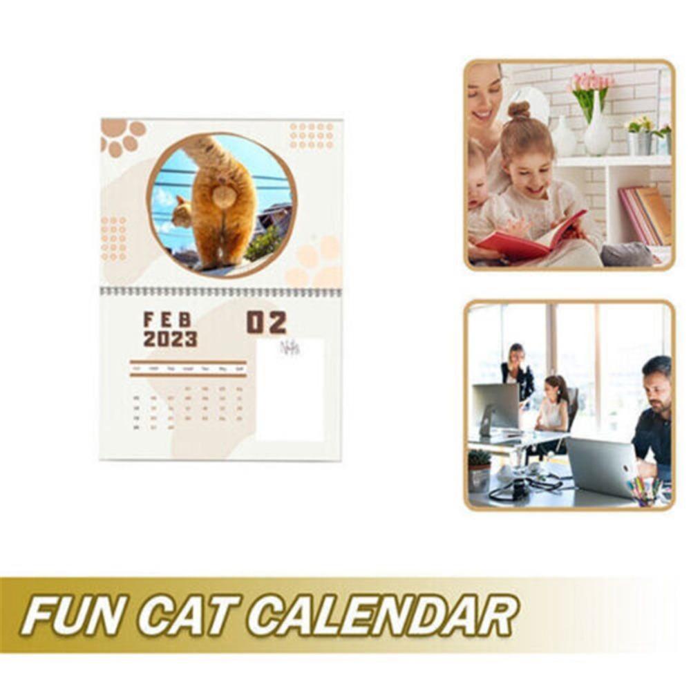 Preva Cats Buttholes Balls Calendar Hadiah Tahun Baru Kreatif Gag Hadiah Hiasan Penyembuhan Cat Balls Calendar