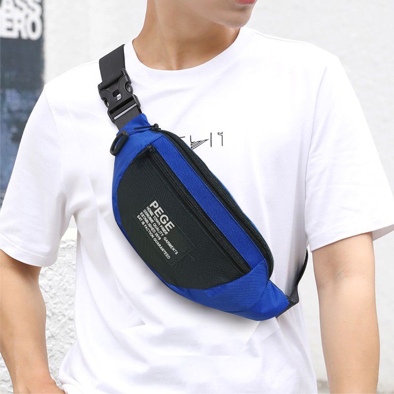 Pege 8835 - Waist bag Tas Pinggang Oval Model Kombinasi Untuk Pria Wanita Unisex