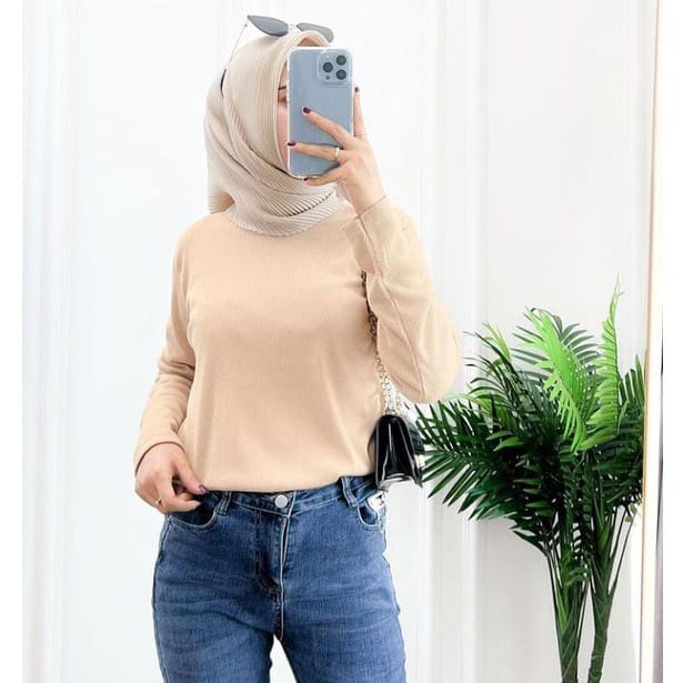 Kaos Rib panjang rajut premium basic TSHIRT KHANSA LONGSLEEVE BEST SELLER