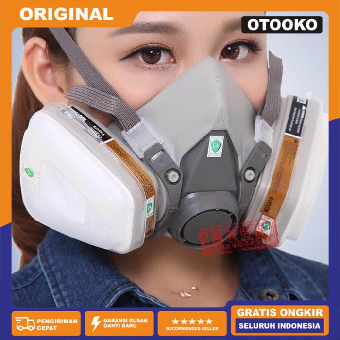 3M Half Facepiece Respirator Half Gas Mask Medium Masker Gas 3M 6200