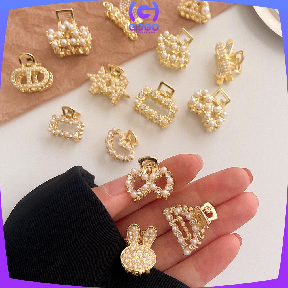 GOGO-C565 Jepit Rambut Alloy Korea Mini Jedai 2.5cm Mutiara Elegan / Jepit Rambut Poni Mutiara Permata / Jepitan Poni Elegan Hair Claw Clips