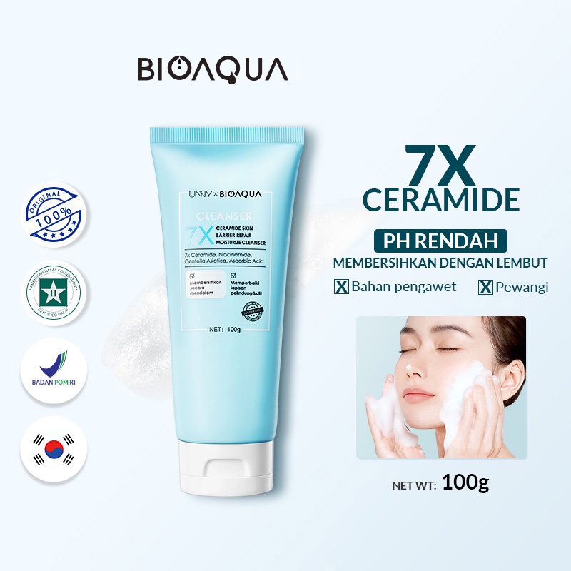 BIOAQUA Cleanser 7X Ceramide Skin Barrier Repair Moisturize Cleanser 100gr