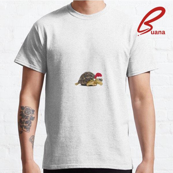 Kaos Pria Christmas Tortoise Cute Tortoise Turtle Xmas Design Sulcata Greek Hermanns Premium Custom 