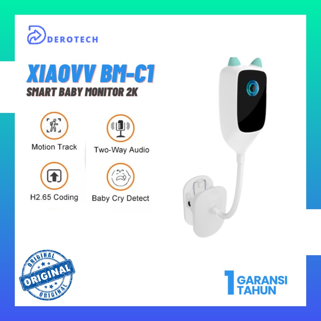 Xiaovv C1 Smart Security 2K Night Vision Cry Detection Baby Monitor