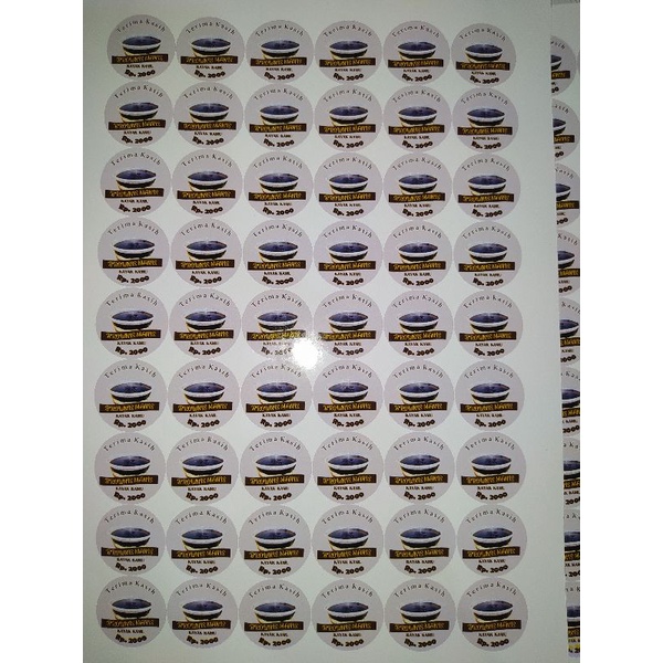

stiker label custom lembaran a4 tanpa cutting
