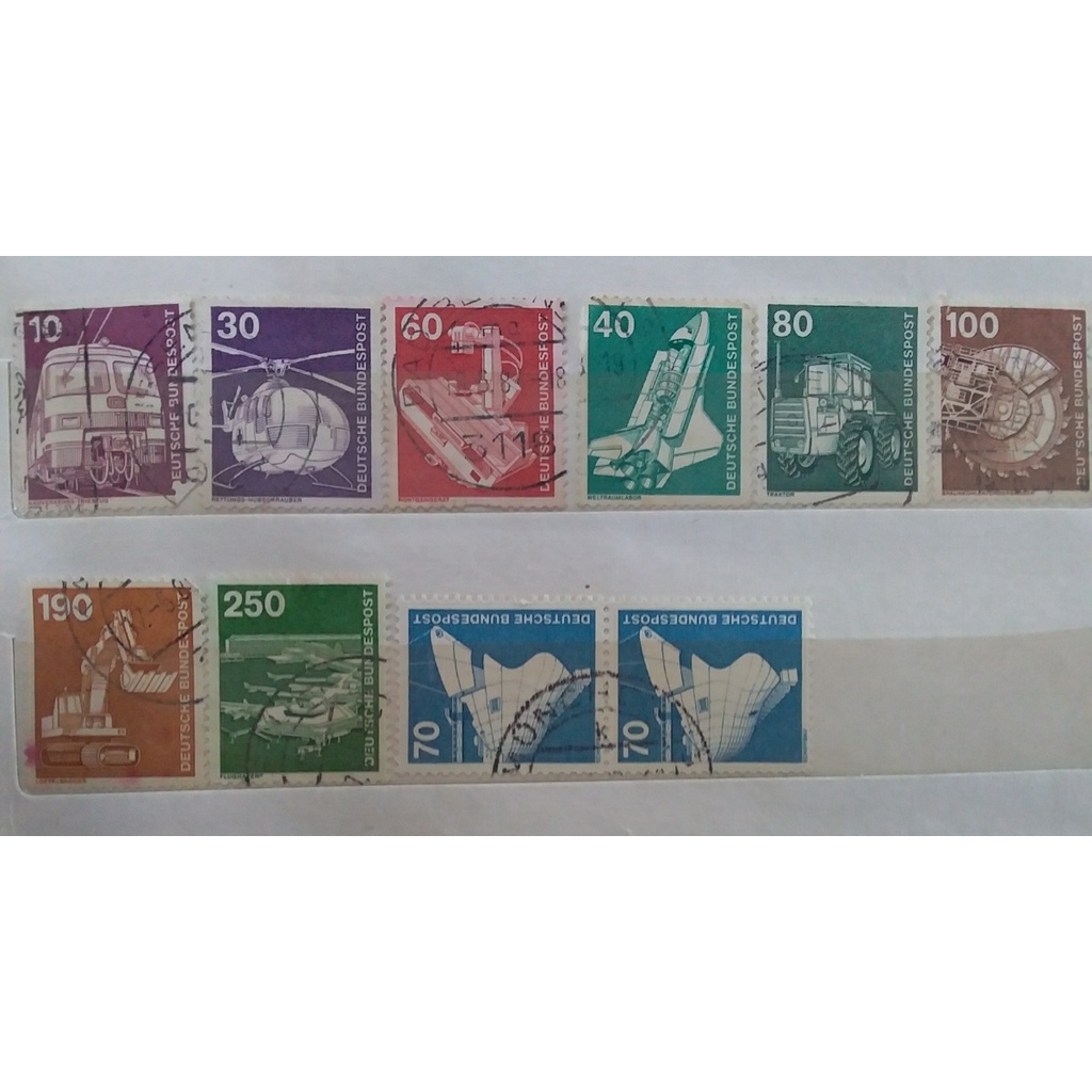 

prangko jerman deutsche bundepost 10 lembar used