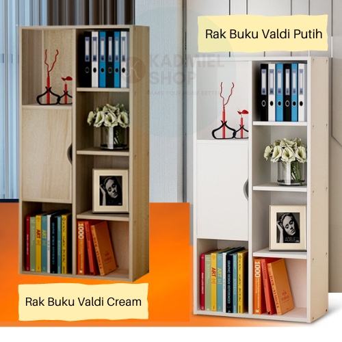 Rak Buku Serbaguna Minimalis VALDI Lemari Aesthetic Modern Premium