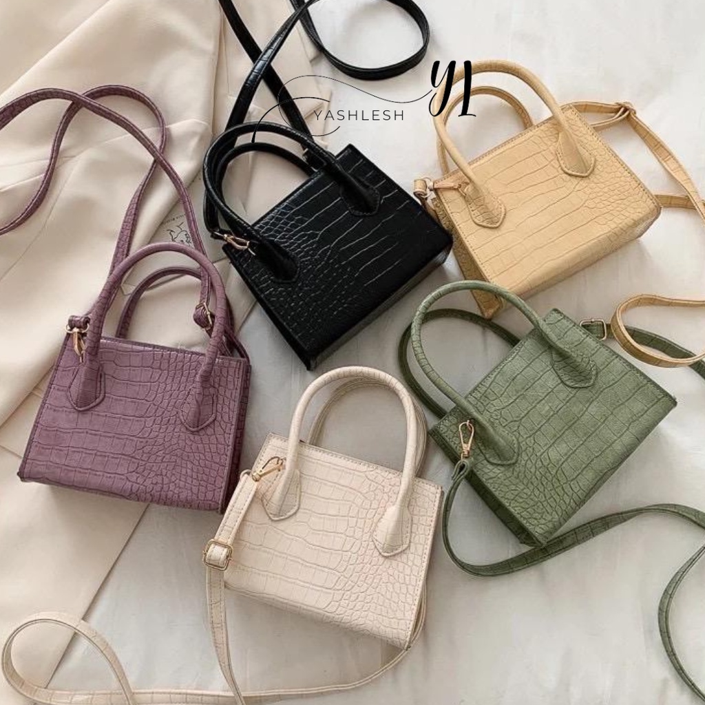 (COD) TAS SELEMPANG WANITA PRETTY CROCO BAG