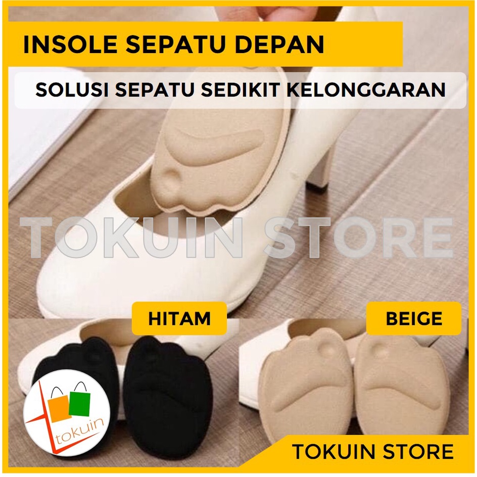 Insole Sepatu Wanita Kebesaran Busa Sol Sepatu Depan Soft Pad Shoes 4D