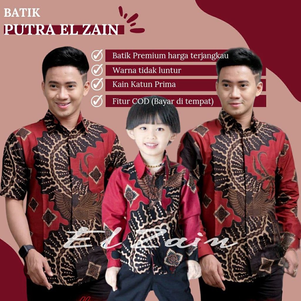 Batik Kelabang Maron TERBARU Couple sweet || couple batik ayah dan anak cowok BATIK Maron Batik Premium Batik Lengan Panjang Batik Lengan Pendek