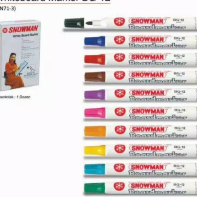 

TERLARIS Spidol Boardmarker Snowman BG 12 Sedus (12 Pcs) /ALAT TULIS AESTHETIC/ALAT TULIS SEKOLAH/ALAT TULIS SET/ALAT TULIS LENGKAP/ALAT TULIS ANAK/ALAT TULIS LUCU