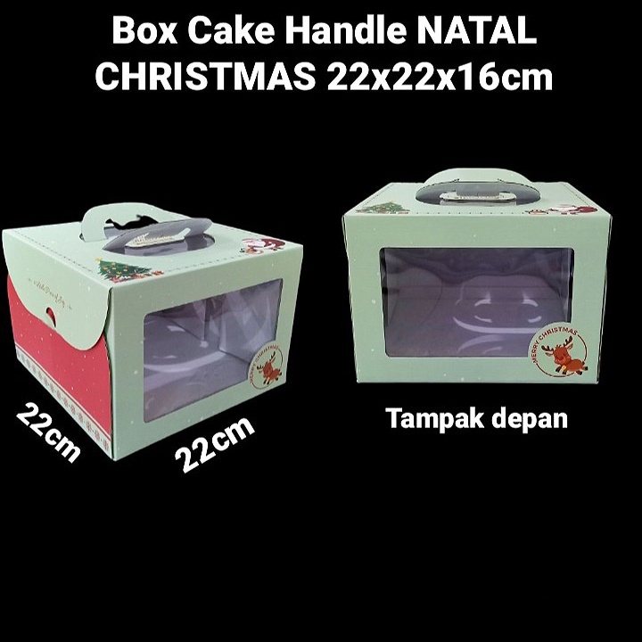 

kardus tenteng chiffon cake natal dus packaging kue brownis merry christmas dus xmas size 22x22x16 cm