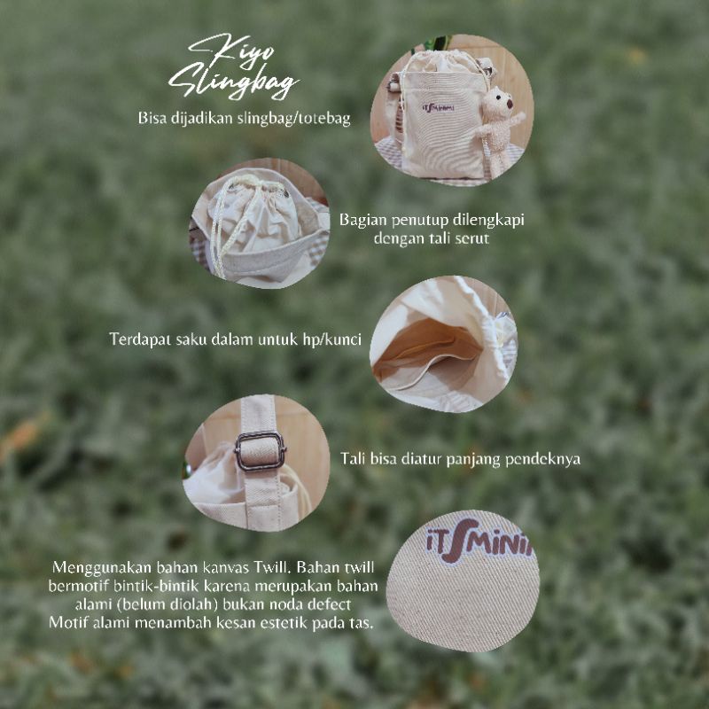 Kiyo Depound Bag / Slingbag / Handbag / Tas Selempang Wanita Bahan Kanvas